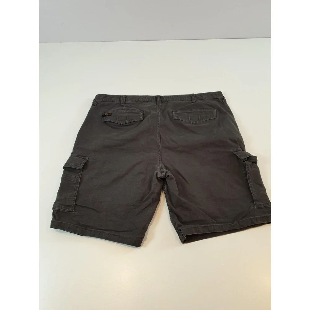 Ariat Rebar Cargo Shorts Mens 42 Gray M4 Relaxed Utility Workwear Cotton Blend - Picture 8 of 16